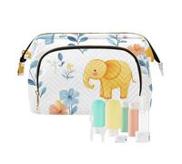 Foiosoh Neceser rústico con diseño de gatos Manx, color blanco, bolsa de cosméticos para colgar cosméticos, bolsa de cosméticos para maquillaje, Elefante rústico blanco, 1 size, dibujos animados