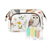 Foiosoh Neceser rústico con diseño de gatos Manx, color blanco, bolsa de cosméticos para colgar cosméticos, bolsa de cosméticos para maquillaje, Búho rústico blanco, 1 size, dibujos animados