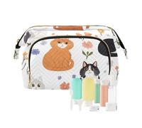 Foiosoh Neceser rústico con diseño de gatos Manx, color blanco, bolsa de cosméticos para colgar cosméticos, bolsa de cosméticos para maquillaje, Lindo gato manx rústico blanco, 1 size, dibujos