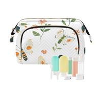 Foiosoh Neceser rústico con diseño de gatos Manx, color blanco, bolsa de cosméticos para colgar cosméticos, bolsa de cosméticos para maquillaje, Hermosa mariposa blanca, 1 size, dibujos animados