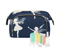Foiosoh Neceser rústico con diseño de gatos Manx, color blanco, bolsa de cosméticos para colgar cosméticos, bolsa de cosméticos para maquillaje, Hada bailarina, azul marino, 1 size, dibujos animados