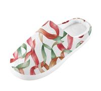 Foiosoh Pantuflas de espuma viscoelástica para hombre y mujer, pantuflas de casa para interiores y exteriores, zapatos de dormitorio de felpa cálida, Diseño de tonos suaves, 14-15 Women/12-13 Wide Men