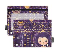 Foiosoh - Paquete de 2 bolsas transparentes multifuncionales con cierre para guardar suministros escolares, abalorio de muñeca de carnaval, 1 talla, Moderno / Equipada