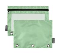 Foiosoh Rosybrown - Paquete de 2 bolsas para lápices para 3 anillos, ligeras con cierre, estuche para guardar suministros escolares, verde, (DarkSeaGreen), 1 talla, Moderno / Equipada