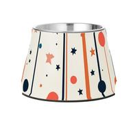 Foiosoh Star and Circle - Cuenco antideslizante de acero inoxidable para mascotas, para gatos de alimentación lenta, apto para bigotes