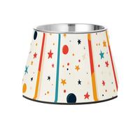 Foiosoh Star and Circles - Cuenco de agua para perros con soporte, de acero inoxidable, para alimentación cómoda de mascotas pequeñas