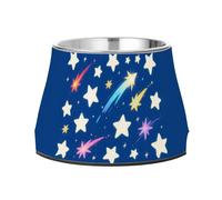 Foiosoh Star Deep Blue Pets - Cuencos antideslizantes de acero inoxidable para gatos con alimentación lenta y cómoda