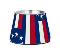 Foiosoh Stripe Star - Cuenco de comida antideslizante de acero inoxidable para mascotas, cuencos para perros, gatos, conejos, pájaros, alimentación cómoda