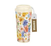Foiosoh Summer Little Daisy - Vaso de café con tapa, taza de viaje de acero inoxidable, taza de café aislada para bebidas frías y calientes, 17 onzas, a prueba de fugas