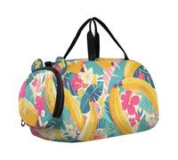 Foiosoh Sweet Banana and Leaves - Bolsa de deporte para niña con compartimento para zapatos, gran capacidad, para práctica escolar, deportes, viajes, plátano dulce y hojas, 1 size, Moderno / Equipada