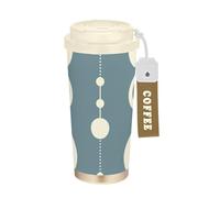 Foiosoh Vaso de café de viaje con patrón circular sin costuras con tapa, tazas de café de acero inoxidable aisladas para bebidas frías y calientes, 481.9 g, a prueba de derrames