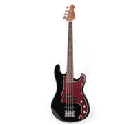 Fojill Bajo eléctrico estándar de tamaño completo, cuatro cuerdas, diapasón de madera de tilo tostado, mástil de arce canadiense, diapasón de palisandro auténtico con bolsa de concierto (negro)