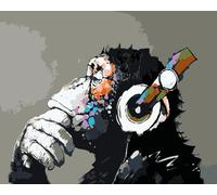 Fokenzary DIY Paint by Numbers Pop Art lienzo para pintura al óleo para niños o adultos principiantes con pinceles y kits de pinturas acrílicas (25 x 15 cm)