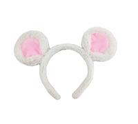 FOKH Diadema de orejas de oso suave, orejas de ratón, aro de pelo para lavar la cara, dibujos animados, animales, disfraz de Halloween