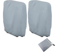 FOKH Funda de protección para tumbona plegable, 2 piezas, funda para tumbona de jardín, antipolvo, impermeable, antiUV, 210D Oxford para sillón relax, W71 x H110 cm (gris)