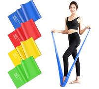 Fokky 1.5M Gomas Elasticas Musculacion, 100% Látex Bandas Elasticas Musculacion con 4 Niveles de Resistencia, Cintas Elasticas Musculacion para Crossfit, Yoga, Pilates, Strength Training,Physiotherapy