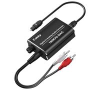Fokky 192kHz Convertidor Digital a Analógico, DAC Audio Óptico Soporte PCM,Equipo Cable RCA de 1 m para canal izquierdo, derecho convertidor de audio digital a analógico para HDTV, Blu-Ray DVD