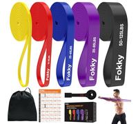 Fokky Gomas Elasticas Musculacion de 5 Niveles, Bandas Elasticas Musculacion con Anclaje de Puerta, Guía de Ejercicios para Entrenamiento de Fuerza,Estiramiento,Calistenia y CrossFitness