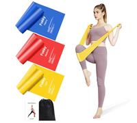 Gomas Elasticas Musculacion (Set de 3), Skin-Friendly Látex 1.5M/2M Bandas Elasticas Musculacion con 3 Niveles de Resistencia, Bandas Elasticas Fitness para Yoga, Pilates, Estiramientos