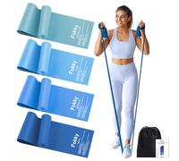 Fokky Gomas Elasticas Musculacion[Set de 4], 2M Bandas Elasticas Musculacion para Hombre Mujer, Cintas Elasticas Musculacion para Yoga Pilates Fisioterapia Entrenamiento De Fuerza
