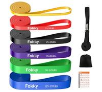 Fokky Gomas Elasticas Musculacion, Set de 6 Bandas Elasticas Musculacion con Anclaje de Puerta y Bolsa de Transporte, Cintas Elasticas Musculacion para Estiramiento, Levantamiento de Potencia, Yoga