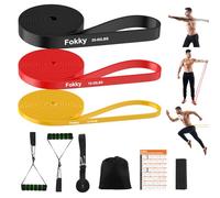 Fokky Gomas Elasticas Musculacion[Set of 3], Bandas Elasticas Musculacion, con Anclaje de Puerta Cintas Gomas Elasticas Musculacion, Bandas Elasticas, Adecuado para estiramientos Pilates, Yoga