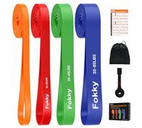 Fokky Gomas Elasticas Musculacion[Set of 4], Bandas Elasticas Musculacion con Anclaje de Puerta, Bolsa de Transporte, Póster de Ejercicios, Cintas Elasticas Musculacion para Fuerza Crossfit Yoga