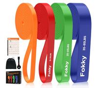 Fokky Gomas Elasticas Musculacion[Set of 4] - Bandas Elasticas Musculacion con Anclaje de Puerta, Bolsa de Transporte, Póster de Ejercicios - Cintas Elasticas Musculacion para Fuerza Crossfit Yoga