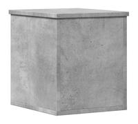 Foknhdi Baúl gris hormigón 30 x 35 x 35 cm mesa de centro de madera | Caja compacta para sala de estar y dormitorio. Ideal como mesita de noche o caja de almacenamiento.