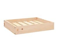 Foknhdi Cama para perros de madera, 51,5 x 44 x 9 cm, estable cesta para perros de pino maciza, pequeña cama rectangular para perros y gatos, cama de leña minimalista para mascotas sin cojín