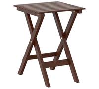Foknhdi Mesa auxiliar plegable de madera maciza de álamo, color marrón | Práctico taburete plegable para dormitorio, balcón y porche. Ahorra espacio, se puede guardar en plano con capacidad de carga