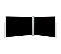 Foknhdi Toldo lateral extensible negro 100 x 1000 cm con función de enrollado automático, protección visual para terraza y balcón, material resistente a los rayos UV para jardín, terraza y playa