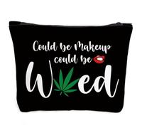 Fokongna Bolsa de maquillaje, regalos para mejor amiga, mujer, regalos de broma para mujeres, regalos de viaje, hermana, regalos divertidos de hierba, Podría ser maquillaje 3, 9.5 x 7 inches