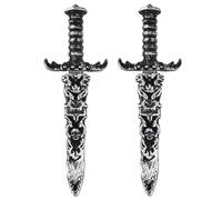 Fokroin 2 Piezas Espadas De PláStico De Halloween, Espada de Juguete de Daga Pirata, Espada Falsa, Espada de Juguete de Plástico, para Accesorios De Disfraces De Pirata, Fiesta Pirata
