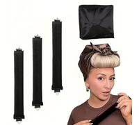 Fokroin 3 Piezas Rizador Pelo Sin Calor y 1 Diadema a Juego, Rizador de Pelo Sin Calor, Rizador Pelo Sin Calor de Goma, Persona Perezosa Rizador de Pelo para Cabello Largo Medio Corto