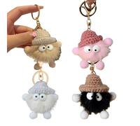 Fokroin 4 Pcs llaveros, Llavero de Peluche, Llavero con Bonito Peluche Suave, Llavero de Coche de Peluche, Llaveros Creativos, Adorno de Mochila, Bolsa y Llaves, Decoración de Coche