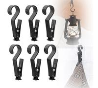 Fokroin 6Pcs Pinzas Ropa, Ganchos para Perchas, Gancho para Colgar Luz, Ganchos Multifuncionales, Gancho de Luz de Clip de Tela de Toldo de Tienda Al Aire Libre, Clip Portátil, para Ropa,Baño,Toalla