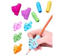 Fokroin Adaptador Lapiz para Niños, 9 Piezas, Multicolor, Agarre de Lápiz, para Ergonómicas Pencil Grip, para Zurdos y Diestros, Corrección de la postura de escritura del estudiante