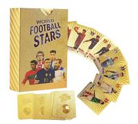 Fokroin Tarjetas con lámina Dorada，Tarjeta Conmemorativa de Estrella de fútbol，Tarjetas coleccionables de fútbol de edición Limitada para niños, coleccionistas y Aficionados.