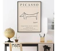 FOKTMS Picasso - Lienzo estético de perro de exposición e impresión de animales, arte de pared, diseño de línea vintage, decoración del hogar, 40 x 60 cm, sin marco