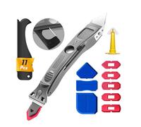 FOLAI Profesional Herramienta de Calafateo 5 en 1,Espátula para Silicona Rascador Rascador Espátulas para Silicona Calafateo Flex Kit Silicona con Grout Remove para Baño,Cocina,Suelo