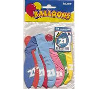 Folat - 21 Año Globos para Fiesta Decoración - Multicolor - 12In/30cm - 8 piezas