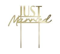 Folat 21341 Decoratión para tartas de bodas Adorno para tarta - JUST Married - Wedding - Madera. Cake topper, para bodas, Aniversario, Compromiso, Propuesta