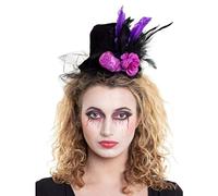 Folat 21527 Tiara Top Hat Purple with Skull