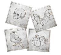 Folat B.V.- Folat Halloween Decoracion Fiesta de Carnaval de HalloweenServilletas-Creepy Curiosities-33 x33 cm-20 Piezas, Color blanco (23890)