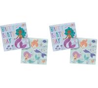 Folat 23928 Decoración Sirena de cumpleaños azul con purpurina iridiscente - Servilletas - Mermaid Magic - 33 x 33 cm - 20 unidades - Vajilla para fiestas de mundo submarino (Paquete de 2)