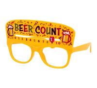 Folat 24085 Gafas de fiesta - Contador de cerveza - "Beer count" - Amarillo - Vasos para fiestas, fiestas temáticas, carnaval, vasos para festivales de cerveza
