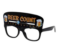 Folat 24087 Gafas de fiesta - Contador de cerveza - "Beer count" - Negro - Vasos para fiestas, fiestas temáticas, carnaval, vasos para festivales de cerveza