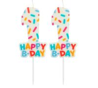 Folat 24111 Velas de Pastel - Vela Cozy Sprinkles Número 1-7 cm Adornos para pasteles para fiestas de cumpleaños, aniversario de Bodas, fiesta de Graduación, baby shower, fiesta de niños