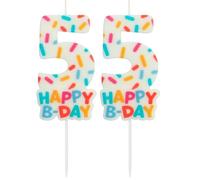 Folat 24115 Velas de Pastel - Vela Cozy Sprinkles Número 5-7 cm Adornos para pasteles para fiestas de cumpleaños, aniversario de Bodas, fiesta de Graduación, baby shower, fiesta de niños